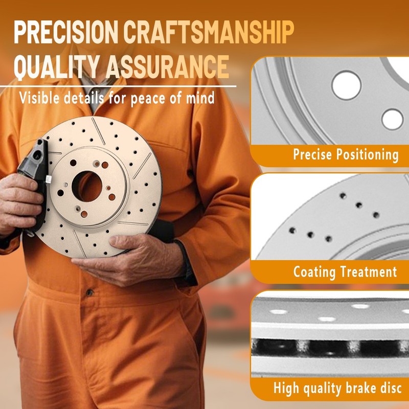 280mm Front 260mm Rear Drilled Disc Rotor Brake Pads for 2020-2024 Nissan Sentra gallery