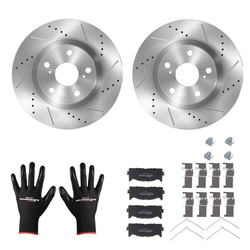 Front Disc Brake Rotors + Pads for Toyota Avalon 2008-2018 Lexus ES300h 2013-18