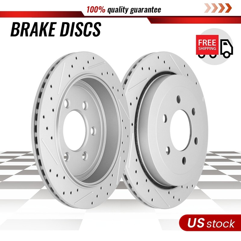 342mm Rear Drilled Brake Rotors for Ford Expedition Lincoln Navigator 2007-2017