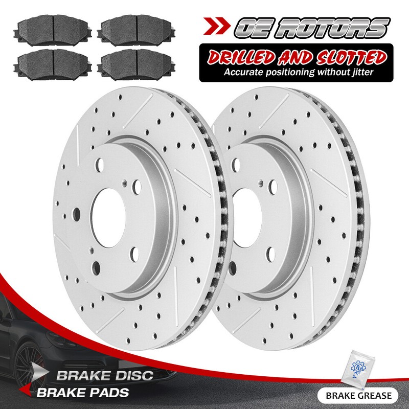 Front Brake Rotors & Ceramic Pads For Toyota Prius V RAV4 Lexus HS250h Scion xB