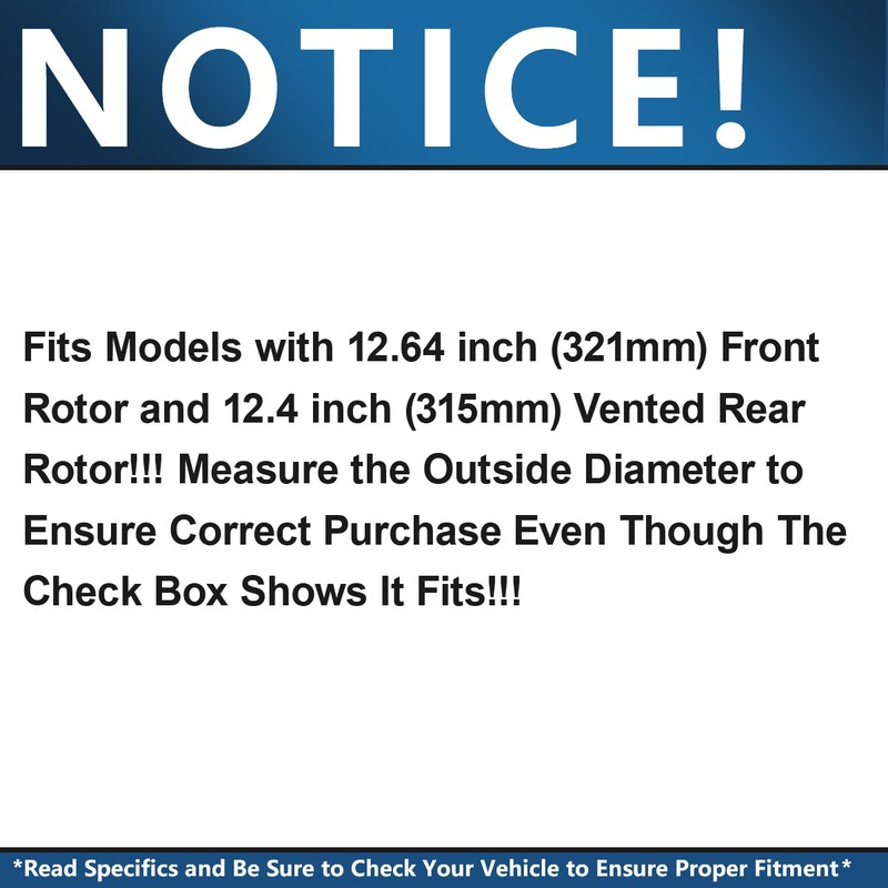321mm Front & Rear VENTED Disc Rotors + Brake Pads for Regal Malibu Brake Rotors gallery