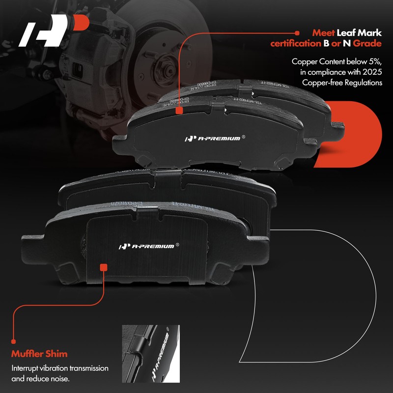 A-Premium Front & Rear Drilled Brake Rotors & Ceramic Pad for Mitsubishi Lancer gallery