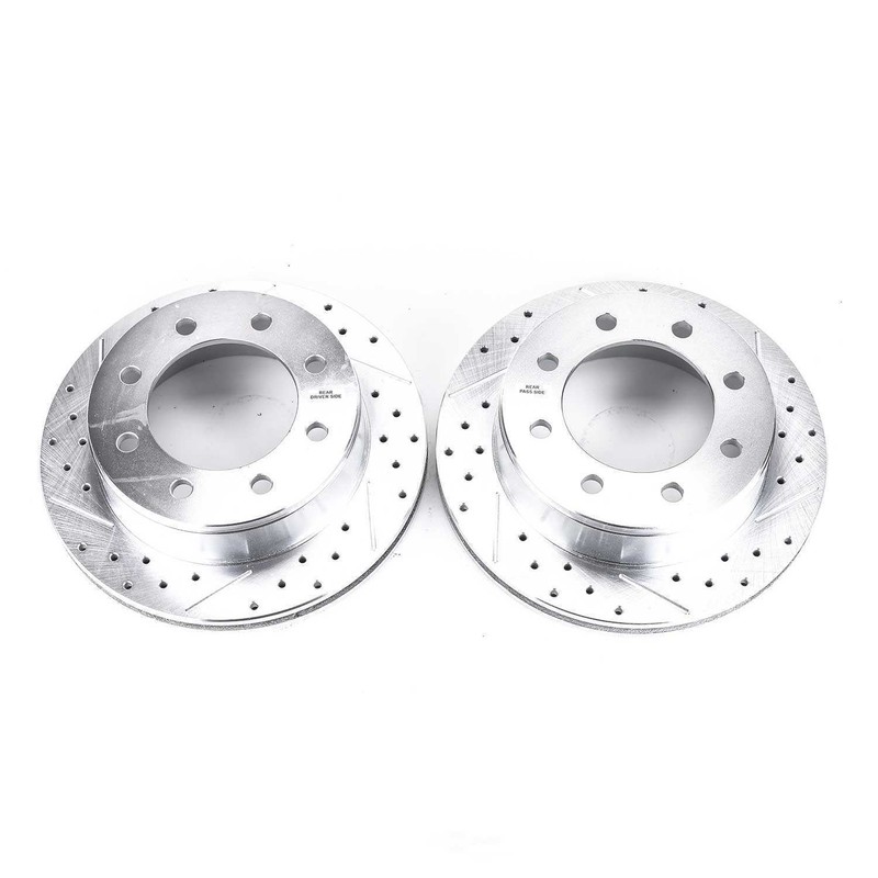 Disc Brake Rotor Set-Rear Drilled, Slotted and Zinc Plated Brake Rotor Pair