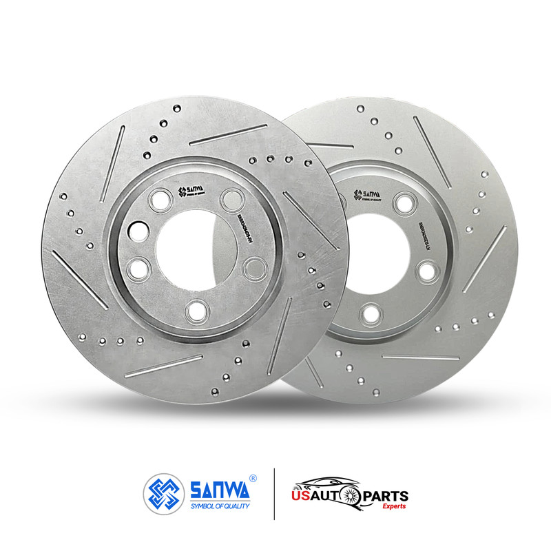 PAIR OF FRONT BRAKE ROTOR VENTED GEOMET COATED D&S KIT FOR VOLKSWAGEN AUDI 03-15 gallery