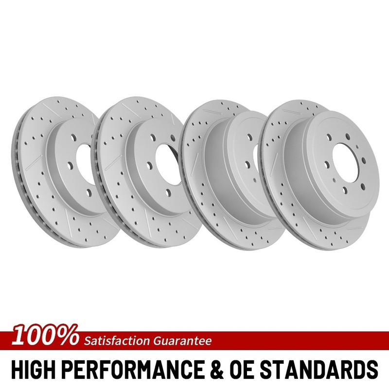 4WD Front Rear Drilled Brake Rotor For 2004-2008 Ford F-150 Lobo Lincoln Mark LT