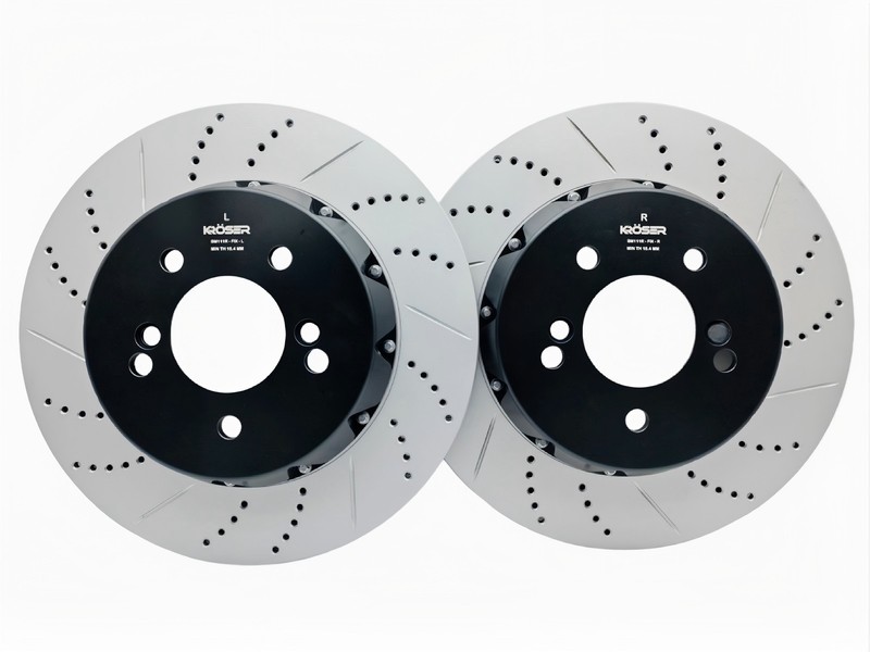 Two Piece Rear Brake Discs Rotor Drilled & Slotted Fixed For BMW M3/M5-2002-2006