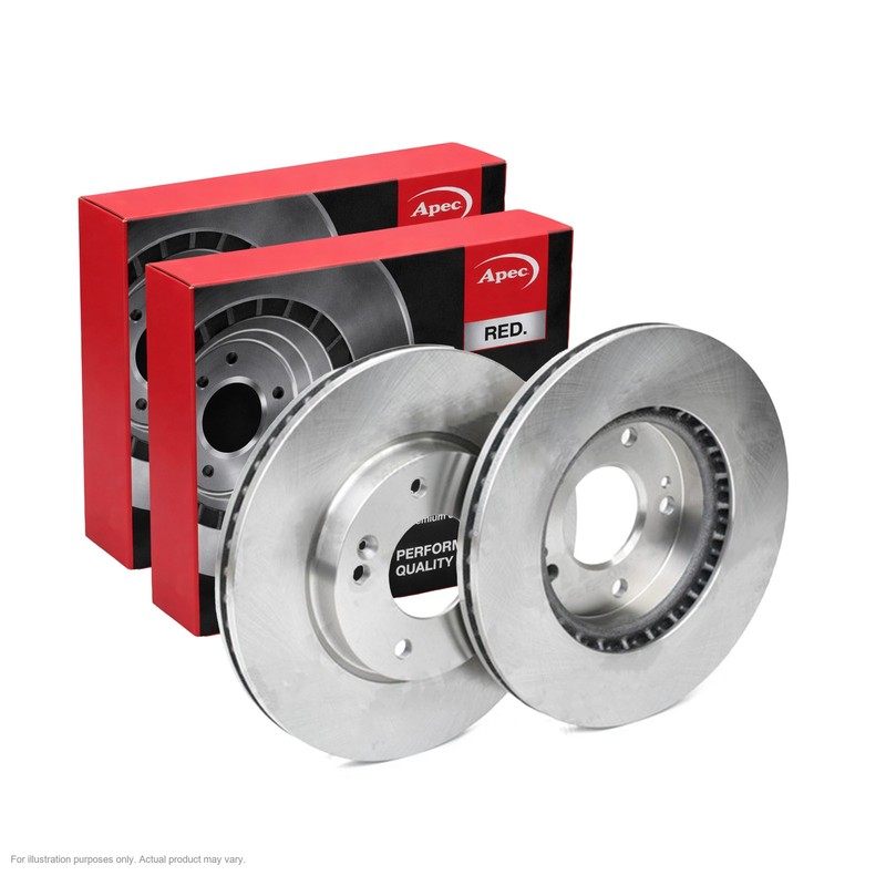 2x APEC Front Brake Discs For HYUNDAI KONA 1.0 T-GDi Hybrid 48V 2020-23 DSK3015