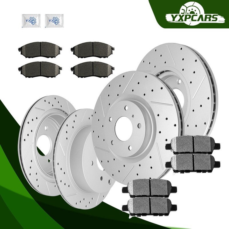 Front Rear Disc Rotors Ceramic Brake Pads for Nissan Murano Infiniti M37 QX70