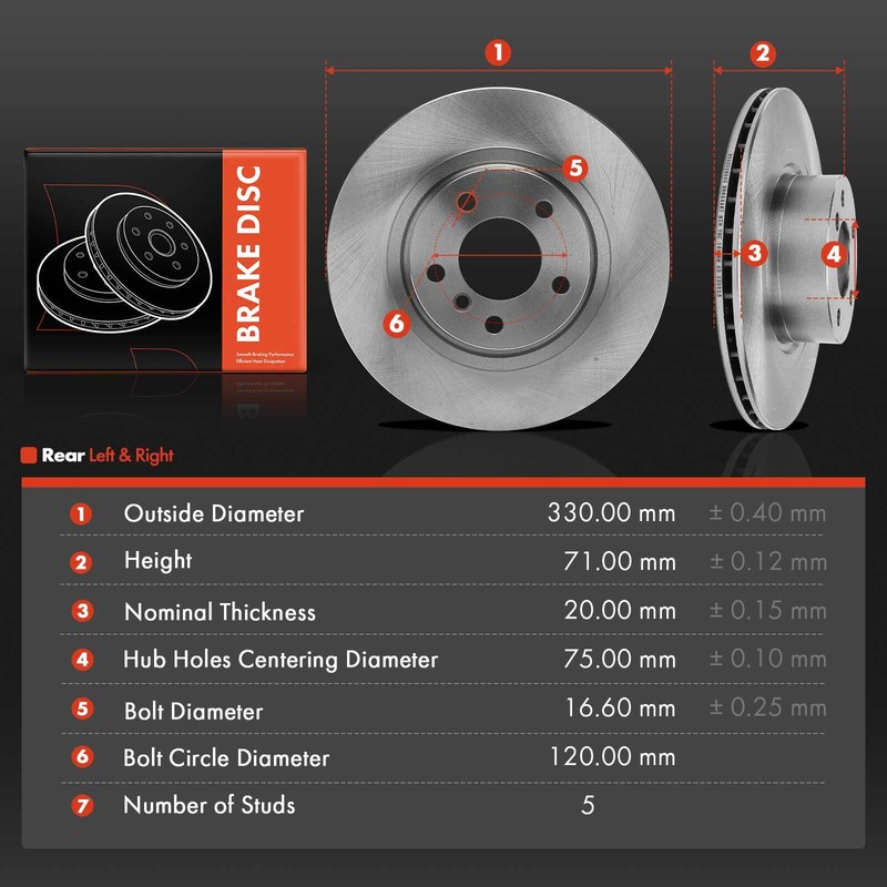 Rear Side Disc Brake Rotors for BMW F25 F26 X3 2011-2017 X4 2015 2016 2017-2018 gallery