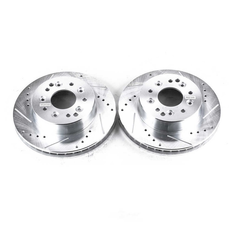 Disc Brake Rotor Set-Drilled, Slotted and Zinc Plated Brake Rotor Pair AR8207XPR