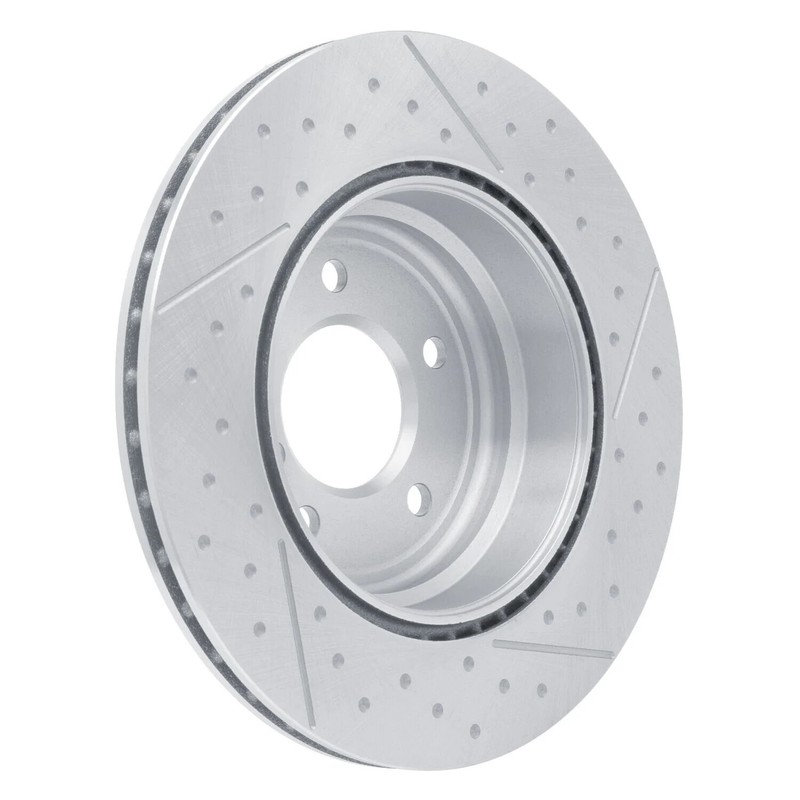 For BMW 328i 2007-2013 R1 Concepts Dimpled & Slotted 1-Piece Rear Brake Rotor gallery
