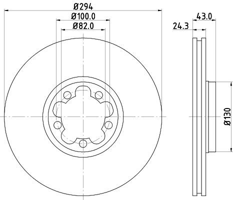 2x Front Brake Disc Fits Ford Mintex MDC1082C Outer Ø 294mm Vented gallery