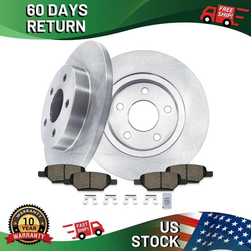 For PONTIAC G4 G5 G6 2005-2010 Disc Rotors Ceramic Brake Pads Rear Kit