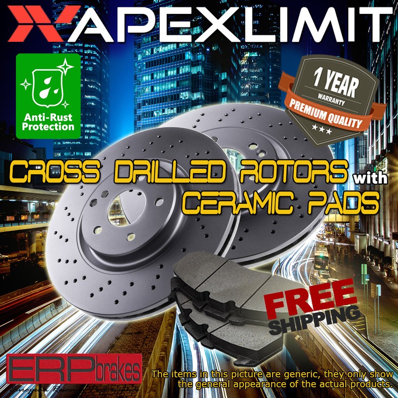 Front Cross Drill Rotors & Ceramic Pads for 2003-2005 Dodge Neon SRT4 rear disc