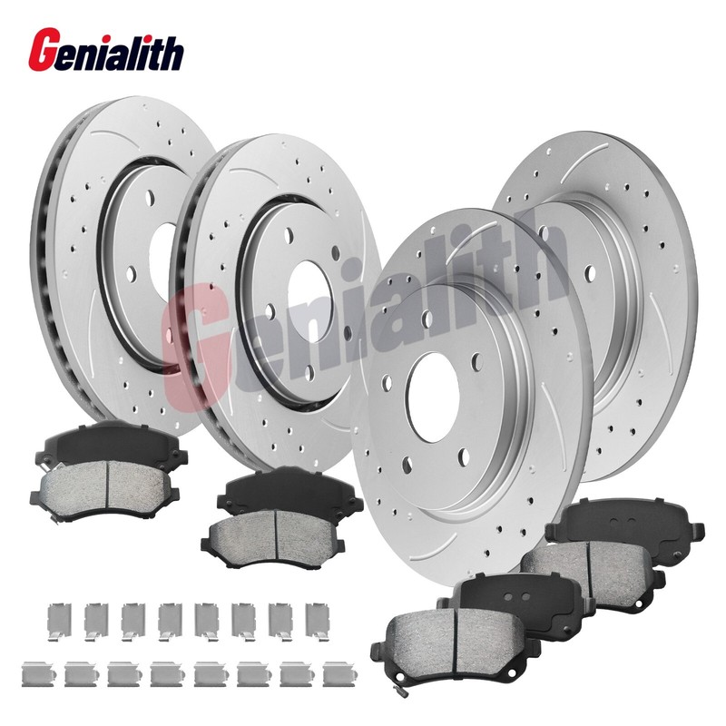 Front Rear Drilled Rotors Brake Pad for Dodge Journey Grand Caravan Town Country