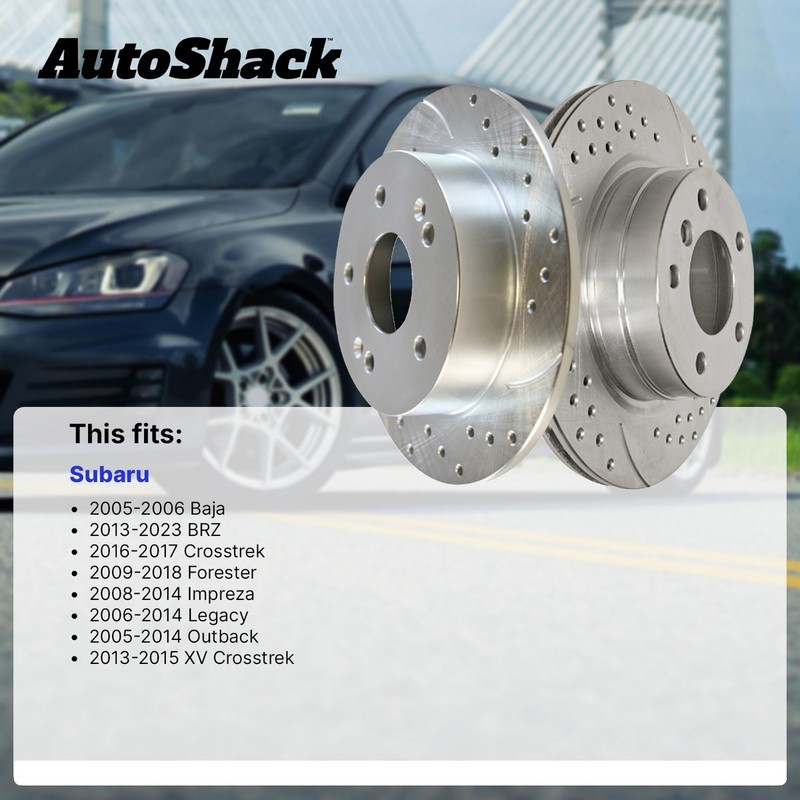 Front Drilled Brake Rotors Pair 2 for Subaru Forester Outback Legacy 2022 BRZ gallery