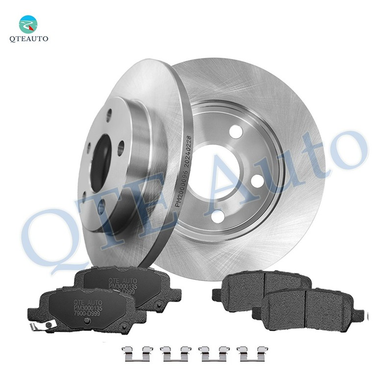 Set 6 Rear Brake Disc Rotors 270-Brake Pad To 2014-2016 Chevrolet Impala Limited