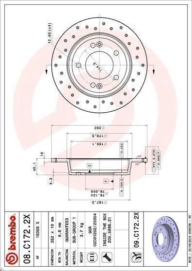 1X Brake Disc BREMBO 08.C172.2X HYUNDAI CRETA 2 2016-2021 gallery