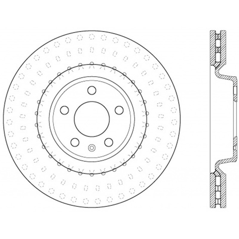 StopTech For Audi A6 2014-2018 Brake Rotor Cross Drilled Rotor Front Driver Side gallery