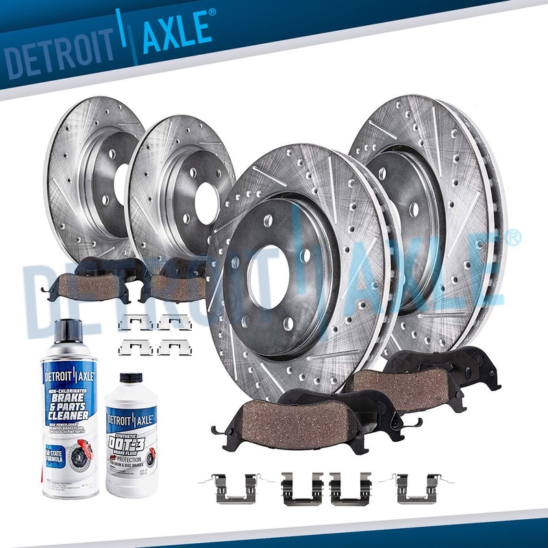 Front Rear Drilled Slotted Rotors + Brake Pads for INFINITI I35 Nissan Maxima