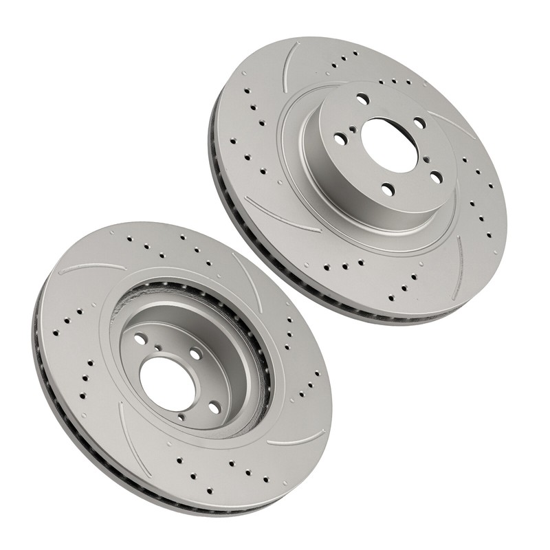 2Pc Front Drilled & Slotted Brake Rotors For Subaru Legacy 2006-2014 gallery