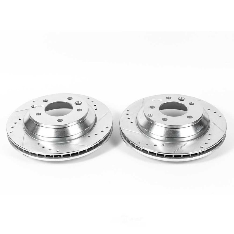 Disc Brake Rotor Set-Rear Drilled, Slotted and Zinc Plated Brake Rotor Pair