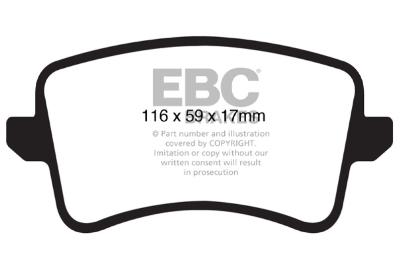 EBC Redstuff Ceramic Low Dust Brake Pads for 2008-2018 Audi A4, Audi A4 Quattro gallery