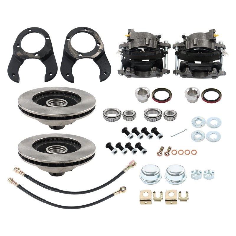 Labwork Disc Brake Kit, 5 on 4-1/2, Metric Caliper, For Ford 1937-48 Spindle