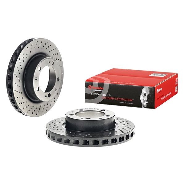 For Porsche 911 94-98 Brake Rotor UV Coated Series Drilled Vented Front Driver