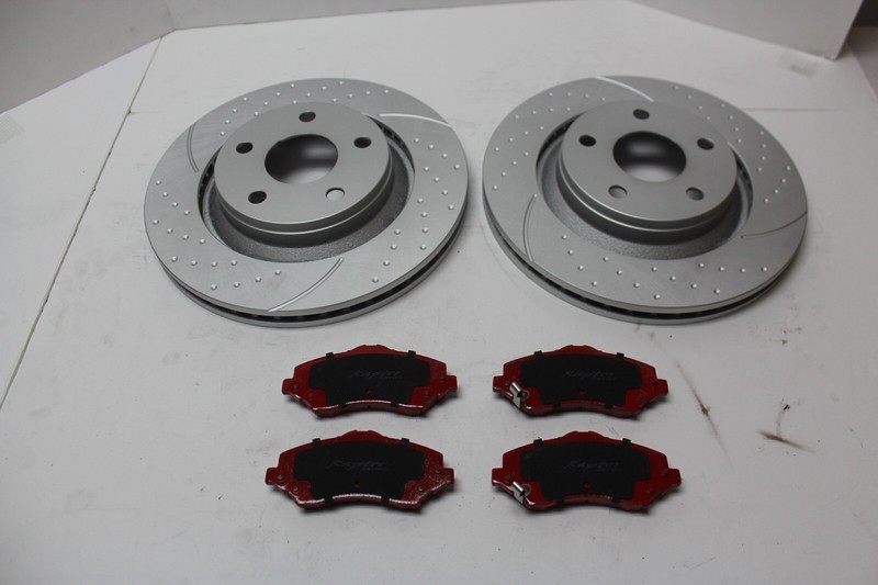 Raptor Series Front Brake Rotors and Pads for 07-18 Jeep Wrangler JK/JKU 332MM gallery
