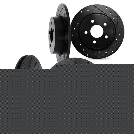 Disc Brake Rotor Set-Rotors-Drilled and Slotted-Black DFC 8004-67009