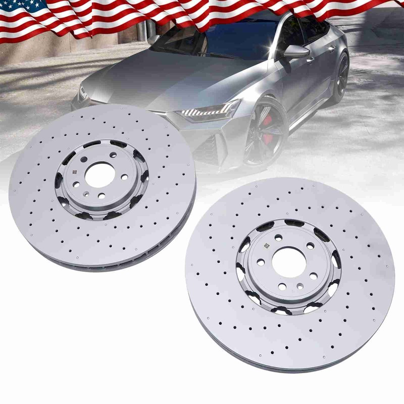 For 2021-2024 Audi RS6 Avant RS7 Sportback 4K0615301S Front Disc Brake Rotor Set gallery
