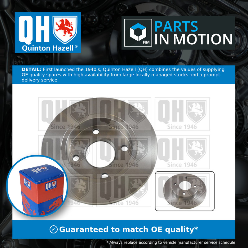 2x Brake Discs Pair Solid fits FORD FIESTA Mk4 1.3 Front 95 to 00 240mm Set QH