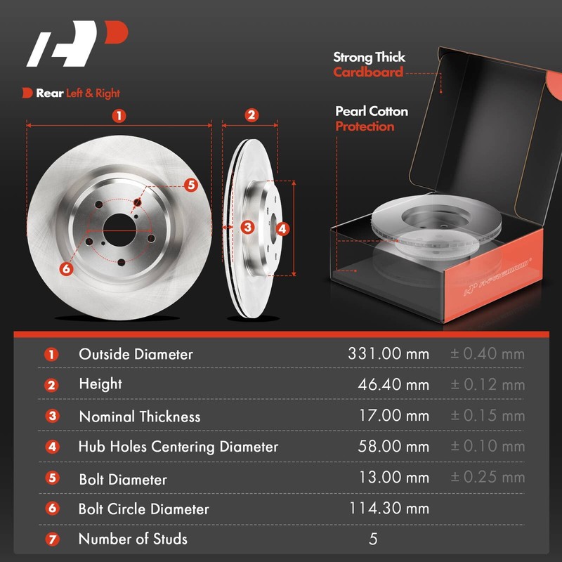 A-Premium Front & Rear Disc Brake Rotors & Ceramic Pads for Subaru Ascent 19-22 gallery