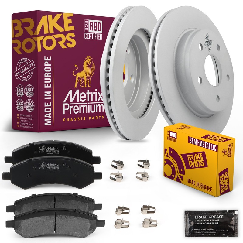 Front Brake Rotors + Disc Brake Pads Kit for 07-09 Dodge Durango 11-18 Ram 1500