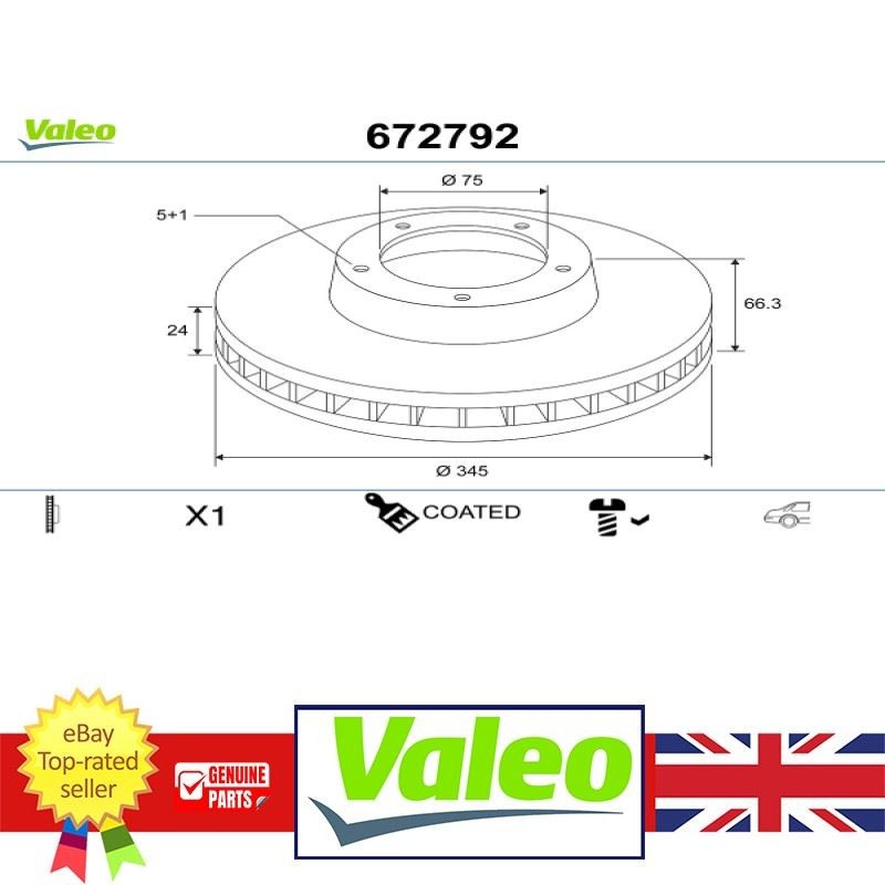 Genuine Valeo Rear Brake Disc for BMW 3 11-18 4 13-20 34206797600
