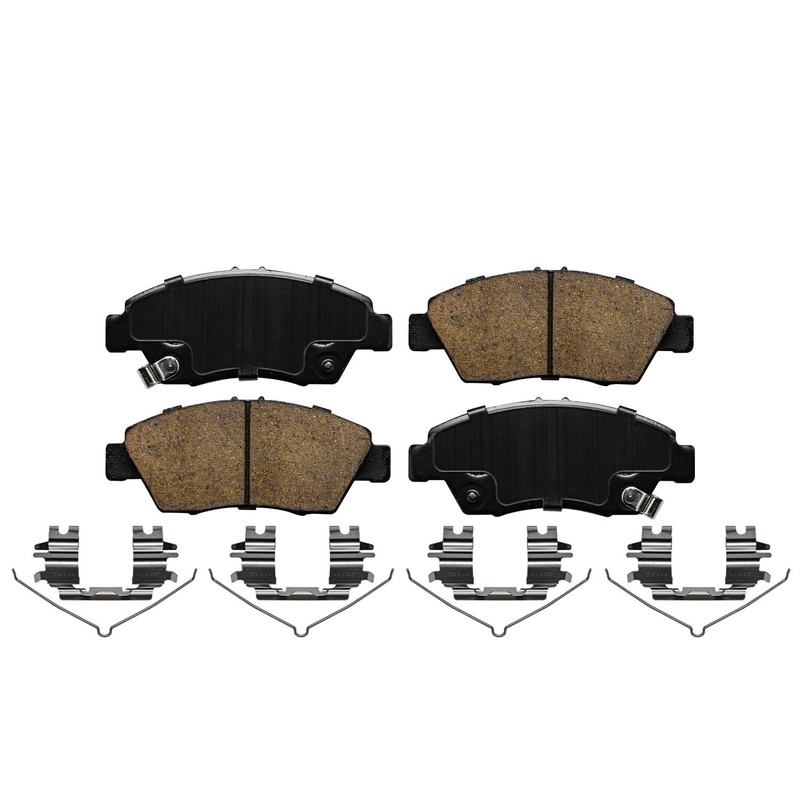 4pc Front Drilled & Slotted Brake Rotors Ceramic Brake Pads for Honda Fit Civic gallery