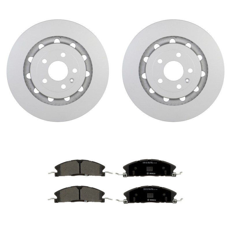 Bosch Front Rotors Quietcast Semi-Met Disc Brake Pad Kit For Explorer MKT Taurus