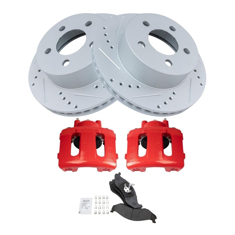 TRQ Front Brake Pad & Rotor Kit Fits 1999-2001 Jeep Cherokee 1997-2006 Wrangler gallery