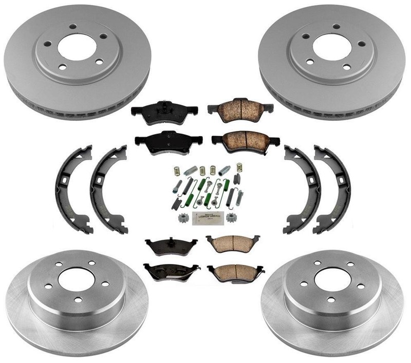 Rotors Brake Pad Shoes Spring Fits Chrysler Town & Country 01-07 W/ Rear Disc