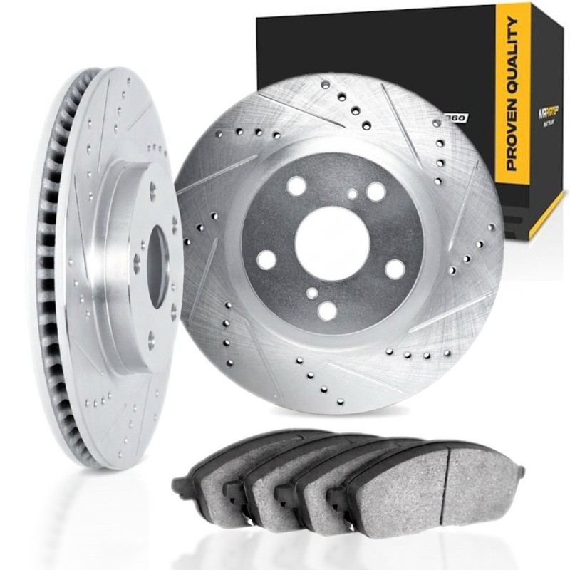 For Land Rover Range Rover Velar 2018 2019 Rotor Set Front | Drilled and Slotted