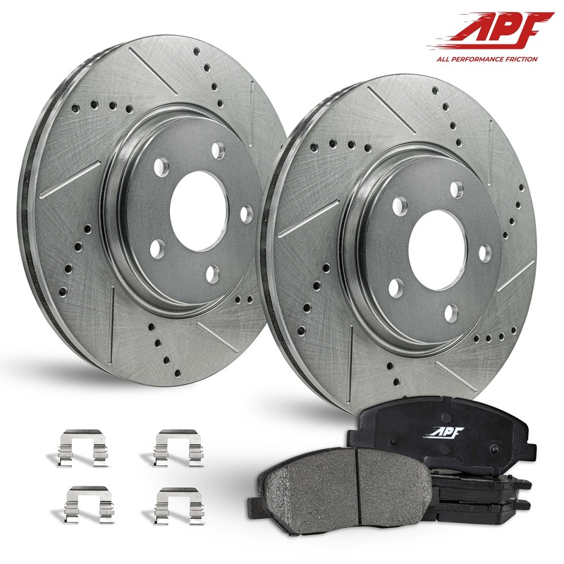 Rear Zinc Drill/Slot Brake Rotors + Ceramic Pads for Mitsubishi Galant 2004-2012