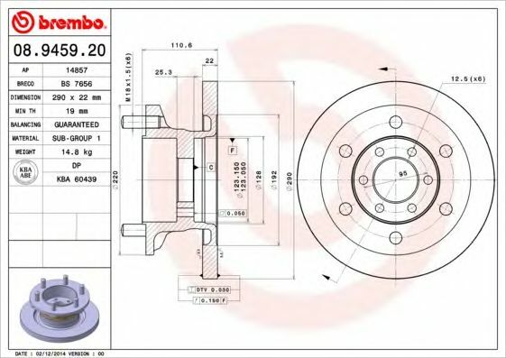 BREMBO Front Axle BRAKE DISCS + PADS SET for IVECO DAILY 40C17, 40S17 2005-2006 gallery