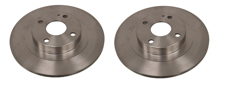 REAR 2 SOLID BRAKE DISCS SET FOR HYUNDAI i10 MK2 1.0 1.1 & 1.1 CRDi 2014 to 2016