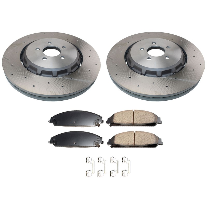 SHW OEM Front HD Brake Kit 390mm Drill Rotors Akebono Pad for Challenger Charger