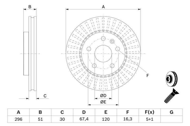 Bosch 0 986 479 C65 Brake Disc for Chevrolet, Opel, Saab gallery