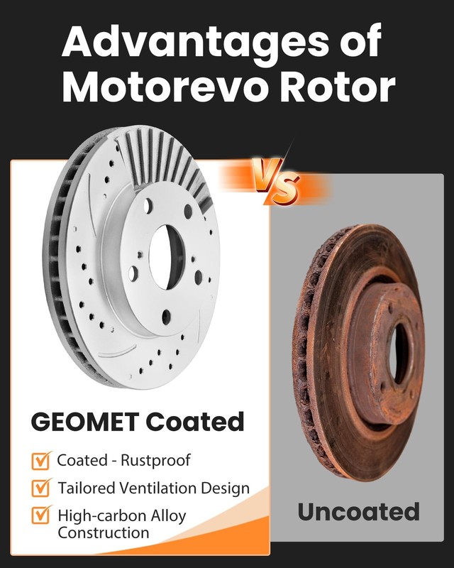 MOTOREVO Front Brake Pads and Rotors Kit Compatible with Silverado 1500 2005... gallery