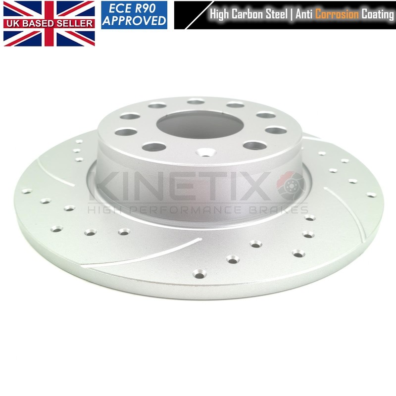 FOR VW TOURAN 1.6 03-10 REAR DRILLED GROOVED DISCS BREMBO PADS 272mm x 10mm gallery