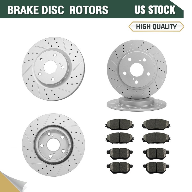 Front Rear Brake Rotors Ceramic Pads for 2009 - 2013 Pontiac Vibe Toyota Matrix