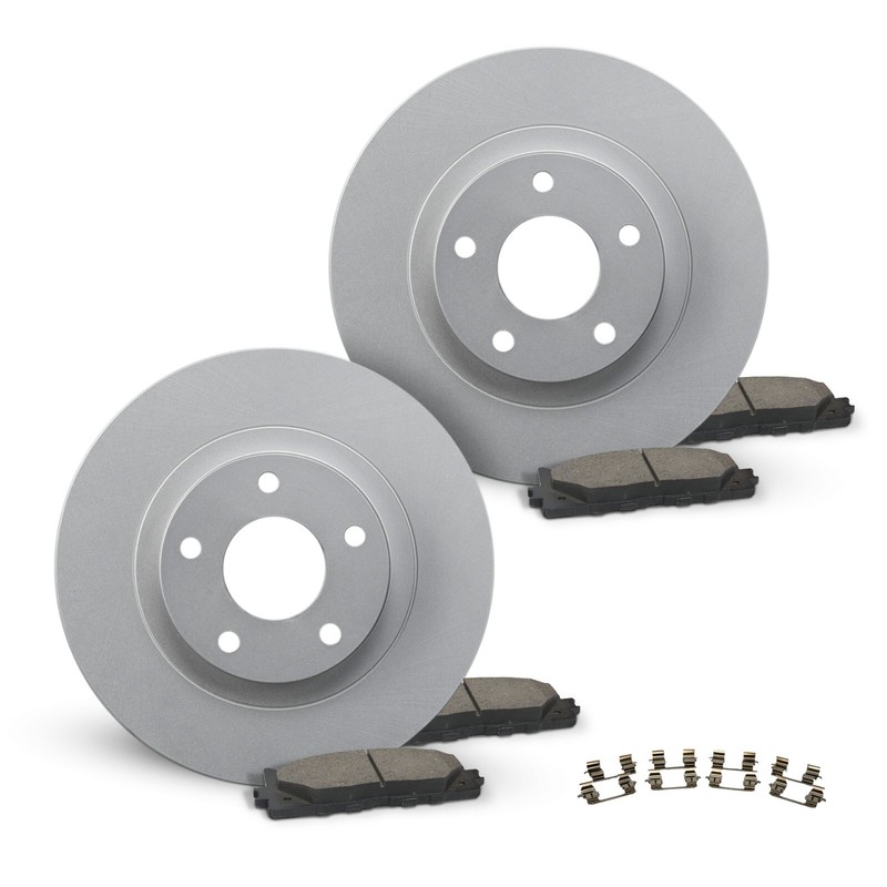 Front Geomet Brake Rotors + Pads for 2011-2015 Kia Optima Hyundai Sonata